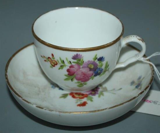 Meissen cup and saucer(-)